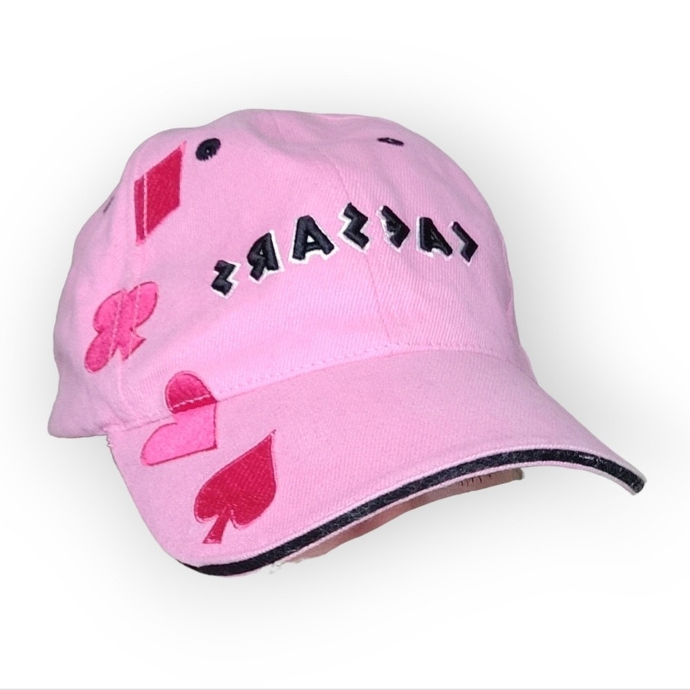 Caesars Las Vegas Casino Pink Baseball Hat Playing Cards Black Jack Sin City